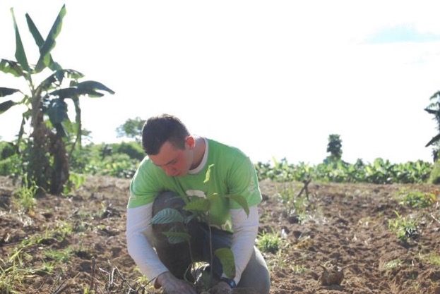 8 Billion Trees founder Jon Chambers noticeably sunburned after a long few weeks of tree planting with his team.